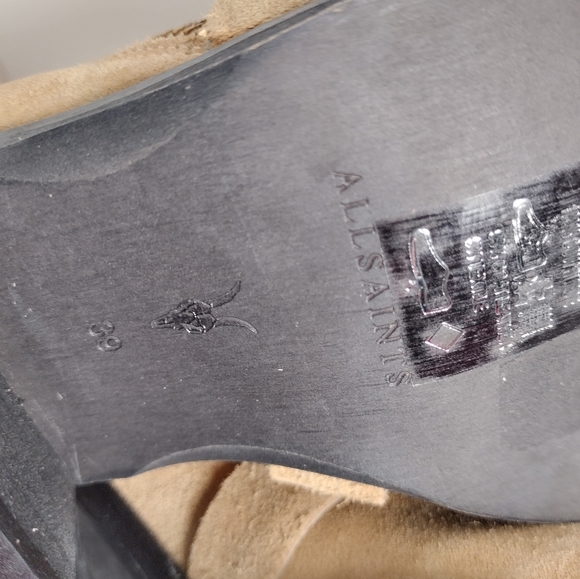 AllSaints Lior Suede Zip Bootie Desert Sand EU size 39 US Size 9 NWOB - Picture 15 of 15